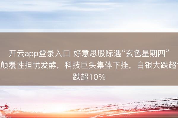 开云app登录入口 好意思股际遇“玄色星期四”：AI颠覆性担忧发酵，科技巨头集体下挫，白银大跌超10%